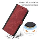 Peněženkové kožené pouzdro Side Buckle pro Samsung Galaxy A25 5G - Červená