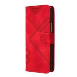 Peněženkové kožené pouzdro Line pro Samsung Galaxy Z Fold5 - Červená