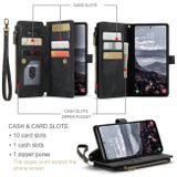 Multifunkční peněženkové pouzdro CaseMe Zipper pro Samsung Galaxy S24 Plus 5G - Černá