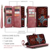 Multifunkční peněženkové pouzdro CaseMe Zipper pro Samsung Galaxy S24 Plus 5G - Červená