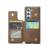 Peněženkové kožené pouzdro CaseMe RFID pro Samsung Galaxy Z Fold5 - Hnědá
