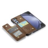 Peněženkové kožené pouzdro CaseMe RFID pro Samsung Galaxy Z Fold5 - Hnědá