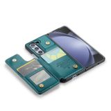 Peněženkové kožené pouzdro CaseMe RFID pro Samsung Galaxy Z Fold5 - Modrozelená