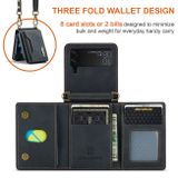 Peněženkové kožené pouzdro DG.MING M2 pro Samsung Galaxy Z Flip4 - Černá