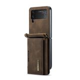 Peněženkové kožené pouzdro DG.MING M2 pro Samsung Galaxy Z Flip4 - Kávová