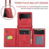 Peněženkové kožené pouzdro DG.MING M2 pro Samsung Galaxy Z Flip4 - Červená