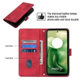 Peněženkové kožené pouzdro Embossed pro Motorola Moto G04/ G24 - Červená