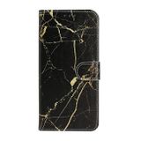 Peňeženkové kožené pouzdro na Samsung Galaxy A31 - Black Gold Marble