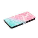 Peňeženkové kožené pouzdro na Samsung Galaxy A31 - Pink Green Marble