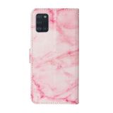 Peňeženkové kožené pouzdro na Samsung Galaxy A31 - Pink Marble
