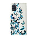 Peňeženkové kožené pouzdro na Samsung Galaxy A31 - Blue Butterfly