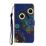 Peňeženkové kožené pouzdro na Samsung Galaxy A31 - Blue Owl