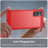 Pryžový kryt Brushed Texture na Samsung Galaxy A05s - Červená