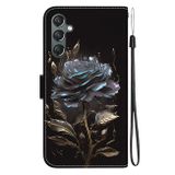 Peněženkové kožené pouzdro Crystal pro Samsung Galaxy A24 - Black Rose