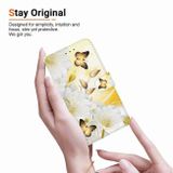 Peněženkové kožené pouzdro Crystal pro Samsung Galaxy A24 - Gold Butterfly Epiphyllum