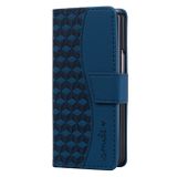 Peněženkové kožené pouzdro Diamond pro Samsung Galaxy Z Fold4 - Modrá