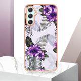 Pryžový kryt Electroplating pro Samsung Galaxy A25 5G –Purple Flower