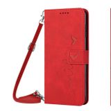 Peněženkové kožené pouzdro Heart na Xiaomi Redmi Note 13 Pro 4G - Červená