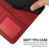 Peněženkové kožené pouzdro Stitching Calf Texture pro Samsung Galaxy A05s - Červená