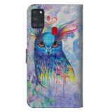 Peňeženkové 3D pouzdro na Samsung Galaxy A21s - Watercolor Owl