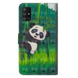 Peneženkové 3D pouzdro na Samsung Galaxy A71 5G - Panda Climbing Bamboo