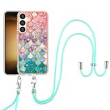 Pryžový kryt Electroplating Lanyard pro Samsung Galaxy S24 Plus 5G - Colorful Scales