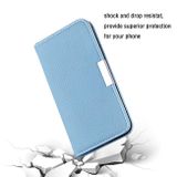 Peňeženkové kožené pouzdro na iPhone 12 Mini - Modrá