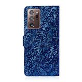 Peňaženkové Glitter pouzdro na Samsung Galaxy Note 20 Ultra - Modrá