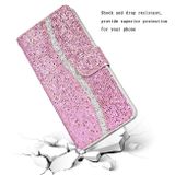 Peňaženkové Glitter pouzdro na Samsung Galaxy Note 20 Ultra - Růžová