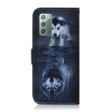 Peňeženkové kožené pouzdro na Samsung Galaxy Note 20 - Wolf and Dog