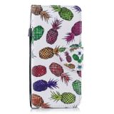 Peněženkové kožené pouzdro pro Samsung Galaxy A6 - Colored Pineapple