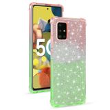 Gumený Glitter kryt na Samsung Galaxy A51 5G - Ružovozelená