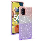 Gumený Glitter kryt na Samsung Galaxy A51 5G - Ružovofialová