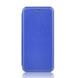 Peňaženkové Carbon pouzdro na Samsung Galaxy A71 5G - Modrá