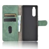 Peňaženkové kožené pouzdro SKIN-FEEL na Sony Xperia 5 - Zelená