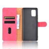 Peňaženkové kožené puzdro SKIN-FEEL na Samsung Galaxy A51 5G - Ružovočervená