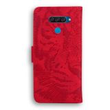 Peňeženkové kožené pouzdro na LG Q60 - Červená