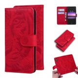 Peňaženkové kožené pouzdro TIGER na Sony Xperia 1 - Červená