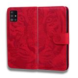 Peňaženkové kožené puzdro TIGER na Samsung Galaxy A51 5G - Červená