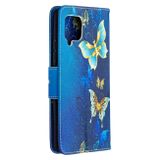 Peňeženkové kožené pouzdro na Samsung Galaxy A42 5G - Blue Butterfly