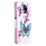 Peňeženkové kožené pouzdro DRAWING na Xiaomi Mi 10T Lite 5G - Peach Blossom and Butterfly