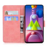 Peňeženkové kožené pouzdro na Samsung Galaxy M51 - Ružová