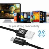 Synchronizační kabel Haweel micro USB hliníkový(1m) - černá