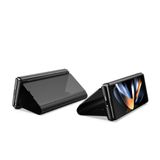 Peněženkové kožené pouzdro Flip na Samsung Galaxy Z Fold5 - Stříbrná