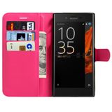 Pěneženkové pouzdro Litchi na Sony Xperia XZ - rúžová