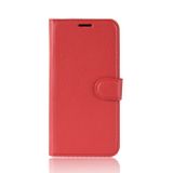 Pěneženkové pouzdro Litchi na Samsung Galaxy A6+ - červený