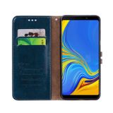 Peněženkové kožené pouzdro OIL WAX pro Samsung Galaxy A9 - Modrá