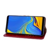 Peněženkové kožené pouzdro OIL WAX pro Samsung Galaxy A9 - Červená