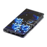 Peněženkové kožené pouzdro na Samsung Galaxy S10 - Blue flowers