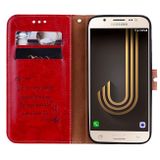Peněženkové kožené pouzdro Business na Samsung Galaxy J3 2017 – Červená